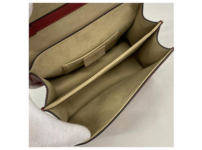 Bolsa de ombro mini em couro Fendi Kanai Vermelho - vista 4