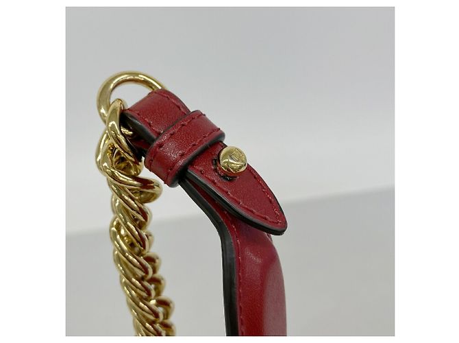 Bolsa de ombro mini em couro Fendi Kanai Vermelho - vista 7