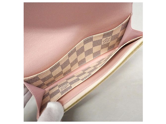 Louis Vuitton Damier Azur Portefeuille Emilie Long Wallet Rosa - vista 4
