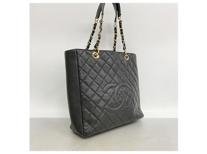 Bolso Tote Chanel de piel de becerro granulada negra Negro - vista 2
