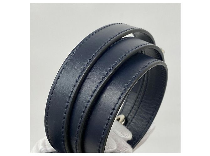 Borsa a tracolla Gucci in pelle blu navy - vista 9