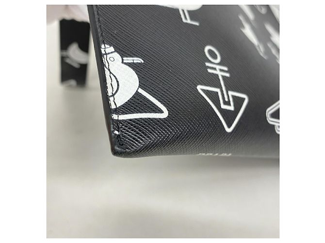 Pochette Prada en cuir Saffiano Noir - vue 6