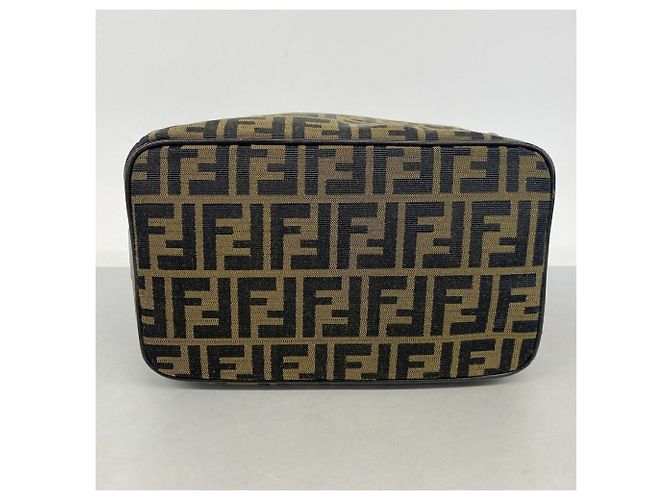 Borsa Fendi Zucca in nylon e canvas Marrone - vista 3