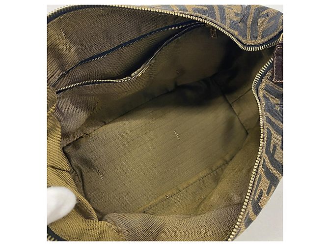 Borsa Fendi Zucca in nylon e canvas Marrone - vista 4
