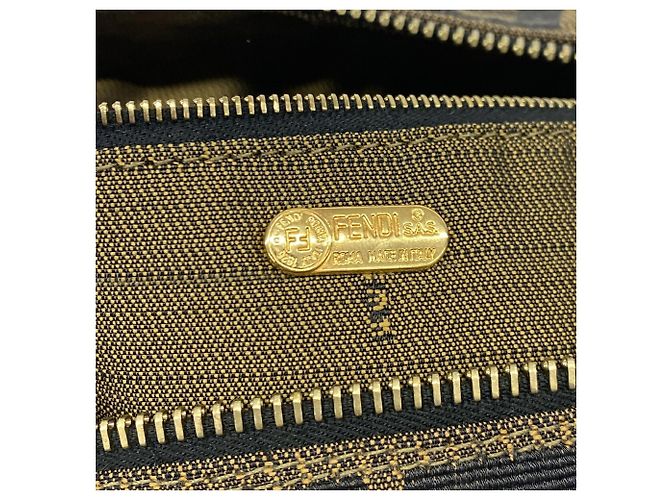 Borsa Fendi Zucca in nylon e canvas Marrone - vista 5