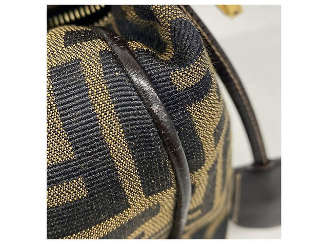 Borsa Fendi Zucca in nylon e canvas Marrone - vista 7