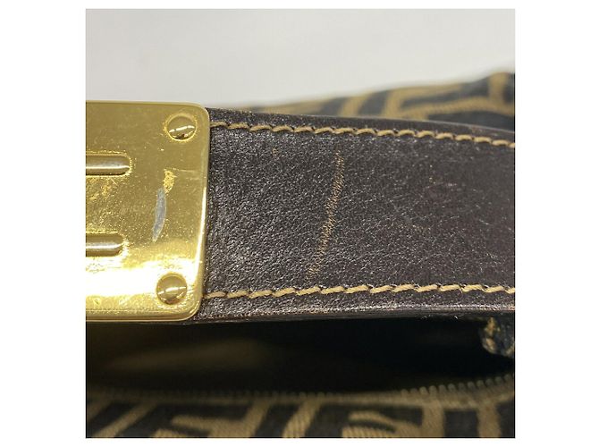 Borsa Fendi Zucca in nylon e canvas Marrone - vista 8