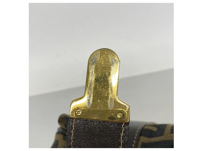 Borsa Fendi Zucca in nylon e canvas Marrone - vista 9