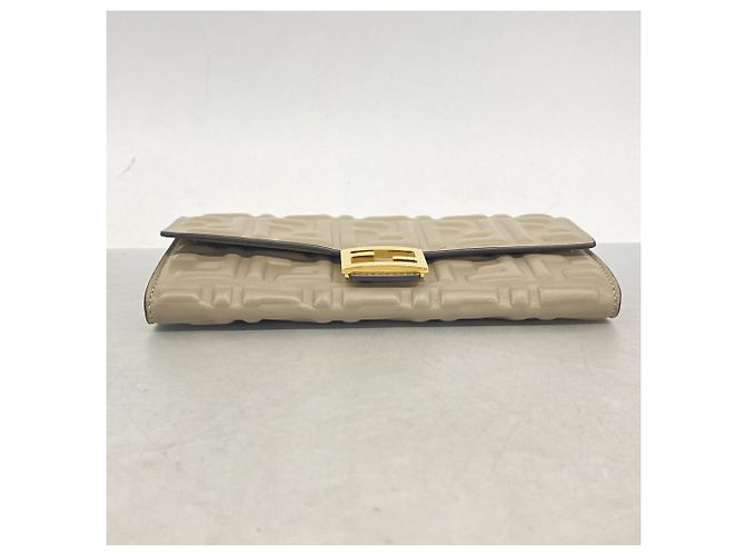 Fendi Grayish Leather Long Wallet Grey - view 2