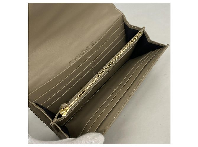 Fendi Grayish Leather Long Wallet Grey - view 3