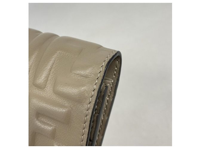 Fendi Grayish Leather Long Wallet Grey - view 5