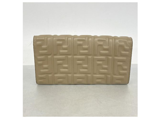 Fendi Grayish Leather Long Wallet Grey - view 7