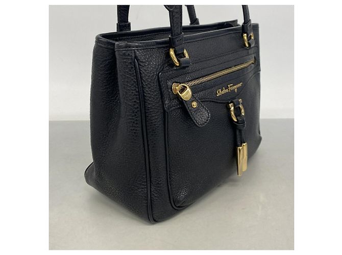 Borsa in pelle Gancini Salvatore Ferragamo Nero - vista 2
