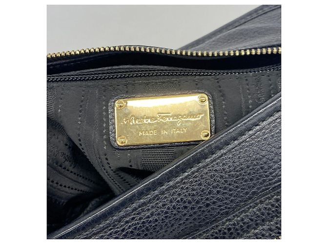 Borsa in pelle Gancini Salvatore Ferragamo Nero - vista 5