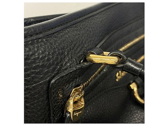 Borsa in pelle Gancini Salvatore Ferragamo Nero - vista 9