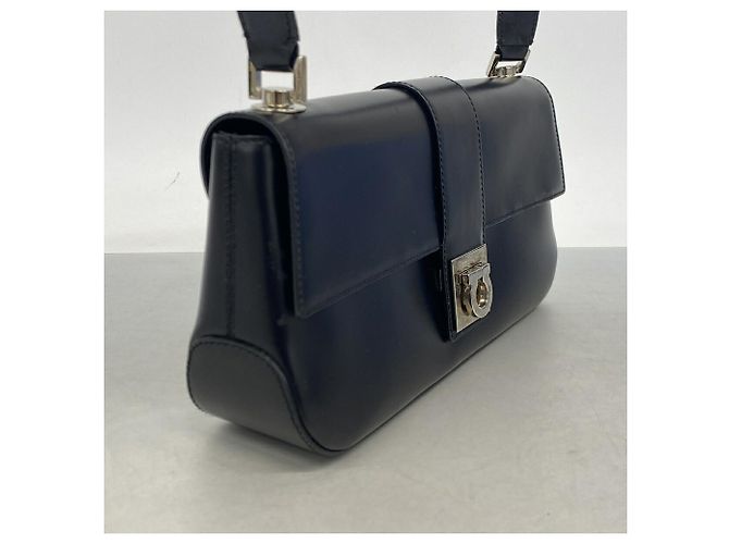 Borsa a tracolla in pelle Gancini Salvatore Ferragamo Nero - vista 2
