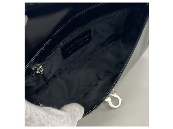 Borsa a tracolla in pelle Gancini Salvatore Ferragamo Nero - vista 4