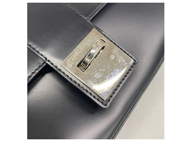 Borsa a tracolla in pelle Gancini Salvatore Ferragamo Nero - vista 8
