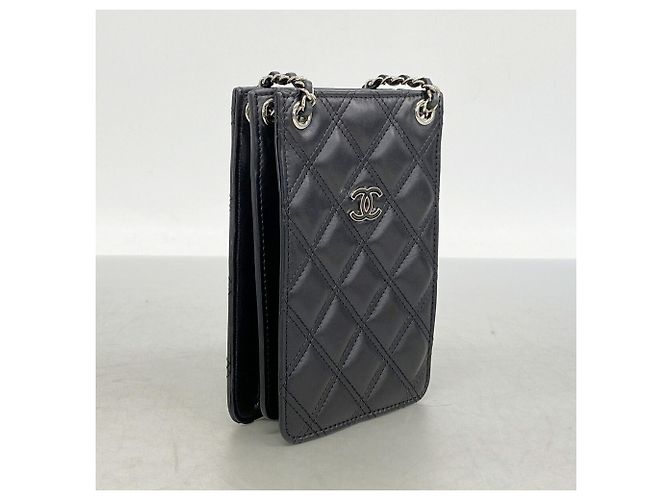 Chanel Matelassé Schultertasche mit Kette Schwarz - Ansicht 2