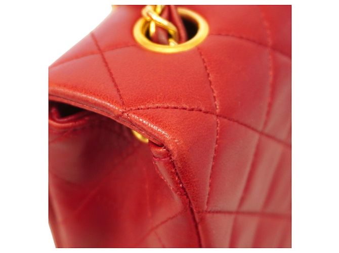 Borsa a tracolla con catena Chanel Matelassé Rosso - vista 7