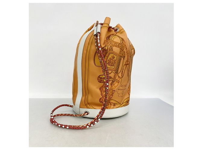 Silk In Hermès Borsa a tracolla in seta Hermes Socquoir 22 Arancione - vista 2