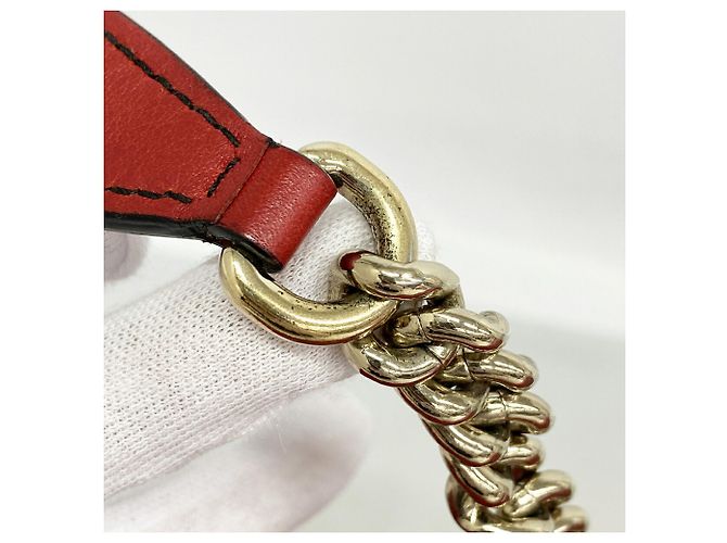 Borsa a tracolla Gucci in pelle rossa Rosso - vista 10