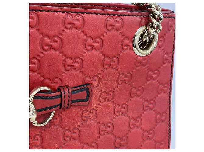 Borsa a tracolla Gucci in pelle rossa Rosso - vista 6