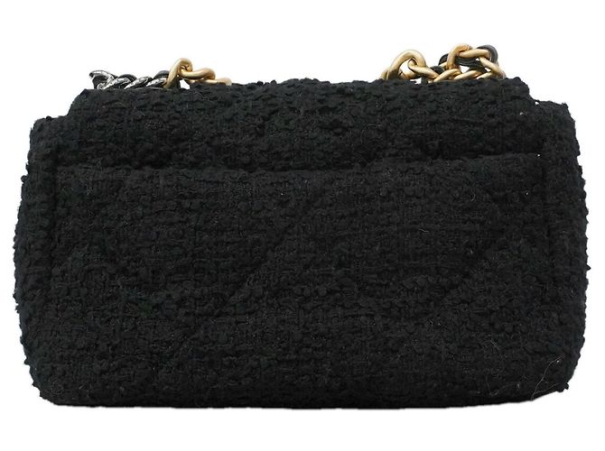 Borsa a mano Chanel Borsa a tracolla con catena 19 Tweed Black Nero - vista 7