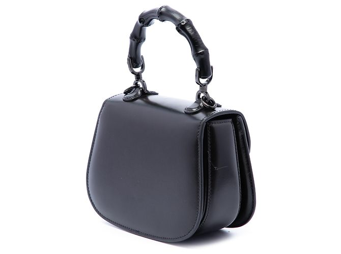 Bamboo Bolsa Gucci 1947 Mini com Alça de Bambu em Pele de Bezerro Preta Preto - vista 2
