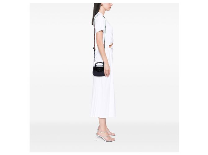 Bamboo Bolsa Gucci 1947 Mini com Alça de Bambu em Pele de Bezerro Preta Preto - vista 6
