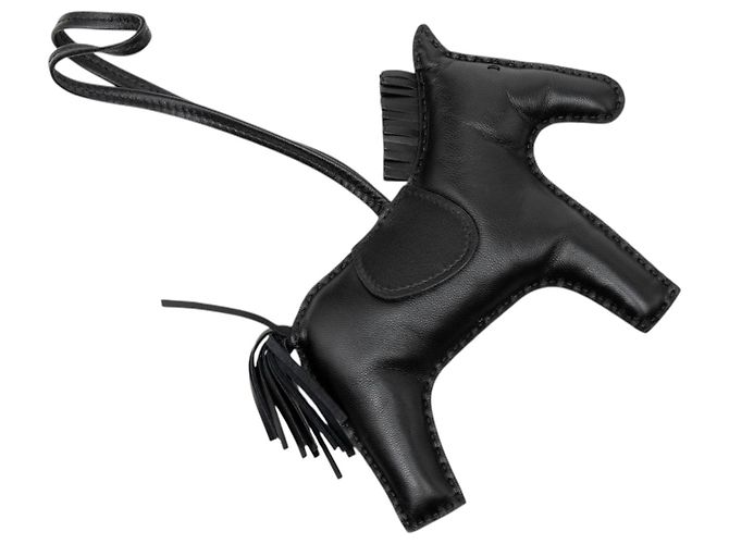 Hermès GriGri Rodeo Bag Charm GM in pelle di agnello Milo nera Nero - vista 2