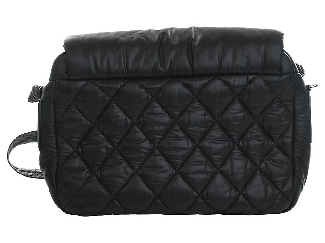 Bolsa Messenger Chanel Coco Cocoon em nylon acolchoado preto, pequena - vista 2