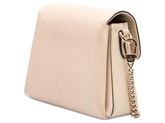 Gucci Borsa a tracolla Interlocking G in pelle di vitello Dollar Small bianca Bianco Crudo - vista 2