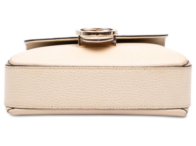 Gucci Borsa a tracolla Interlocking G in pelle di vitello Dollar Small bianca Bianco Crudo - vista 3