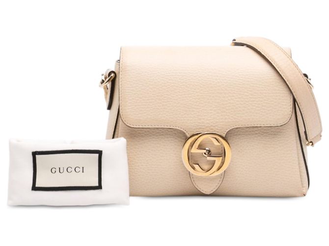 Gucci Borsa a tracolla Interlocking G in pelle di vitello Dollar Small bianca Bianco Crudo - vista 8