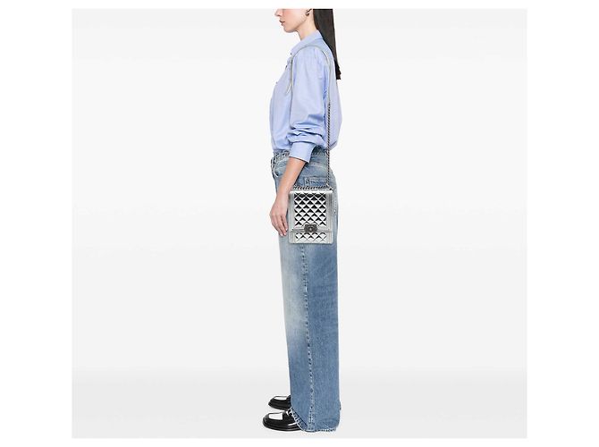 Chanel Silver Quilted Metallic Calfskin North South Boy Flap Argento - vista 6