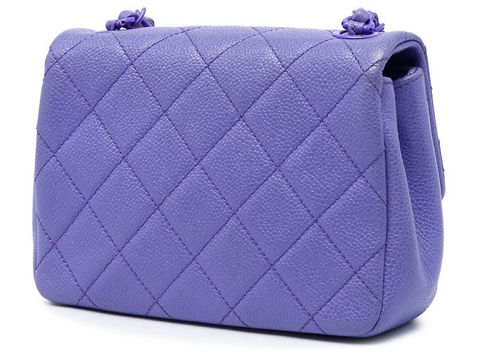 Chanel Purple Mini Square Quilted Caviar CC Incognito Single Flap Porpora - vista 2