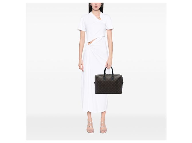 Louis Vuitton Brown Monogram Macassar Porte Documents Jour Marrom - vista 5