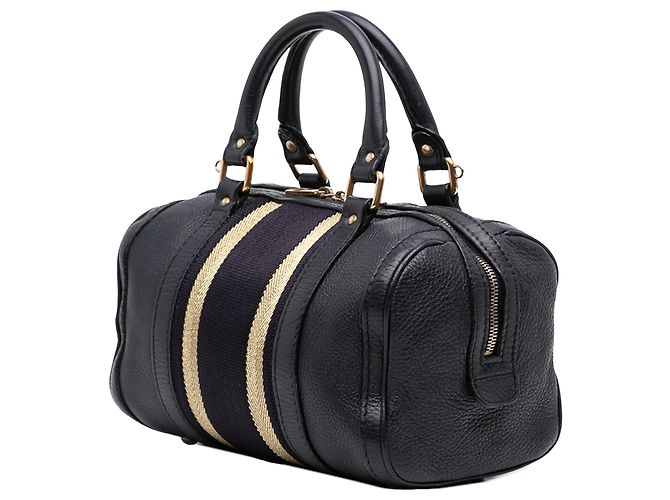 Borsa Boston Gucci Joy Small in pelle di vitello nera con banda Web Nero - vista 2