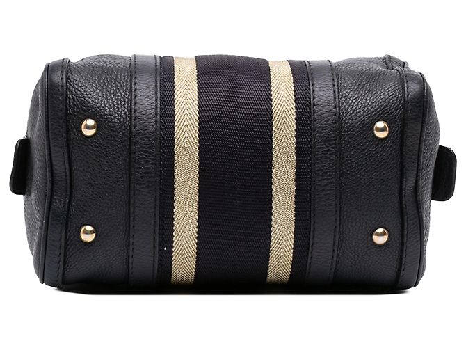 Borsa Boston Gucci Joy Small in pelle di vitello nera con banda Web Nero - vista 3