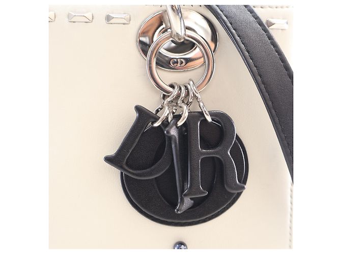 Autre Marque Dior White Medium Studded Calfskin Lady Dior Weiß - Ansicht 13