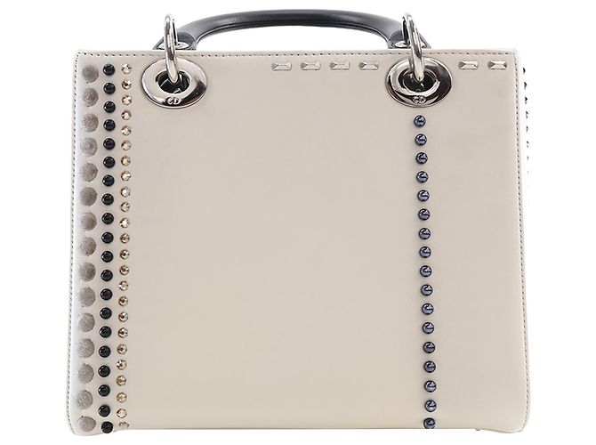 Autre Marque Dior White Medium Studded Calfskin Lady Dior Weiß - Ansicht 2