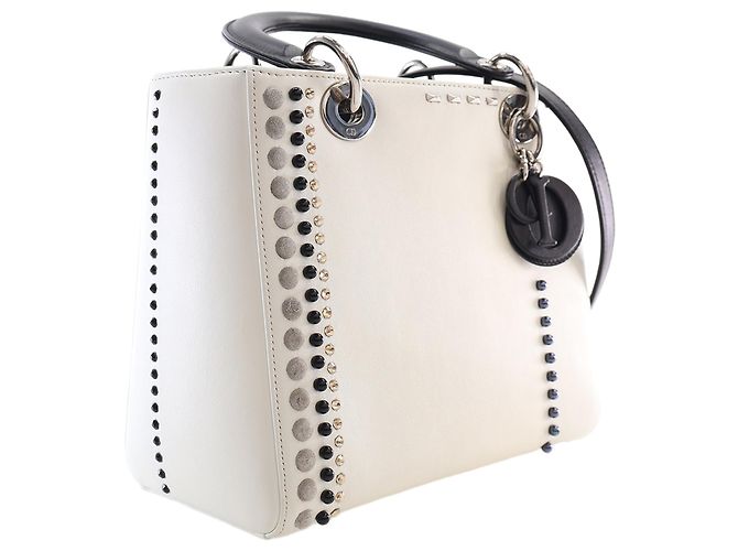 Autre Marque Dior White Medium Studded Calfskin Lady Dior Weiß - Ansicht 3