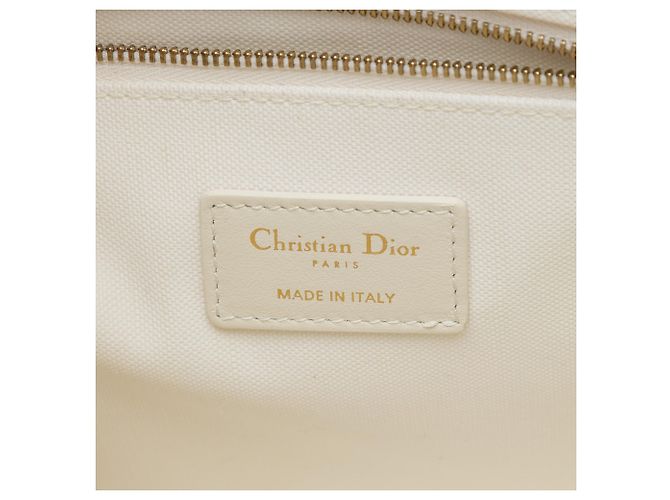 Dior Book Tote Small em tela bordada branca com estrelas douradas Branco - vista 5