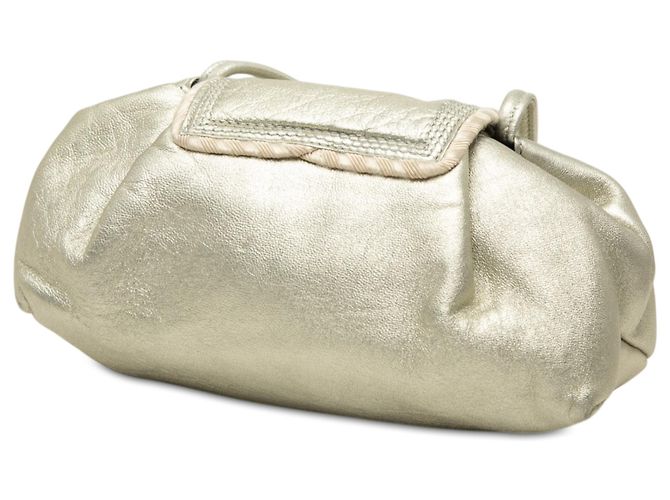 LOEWE Mini Borsa a Tracolla in Nappa Metallizzata Oro con Nappina D'oro - vista 2