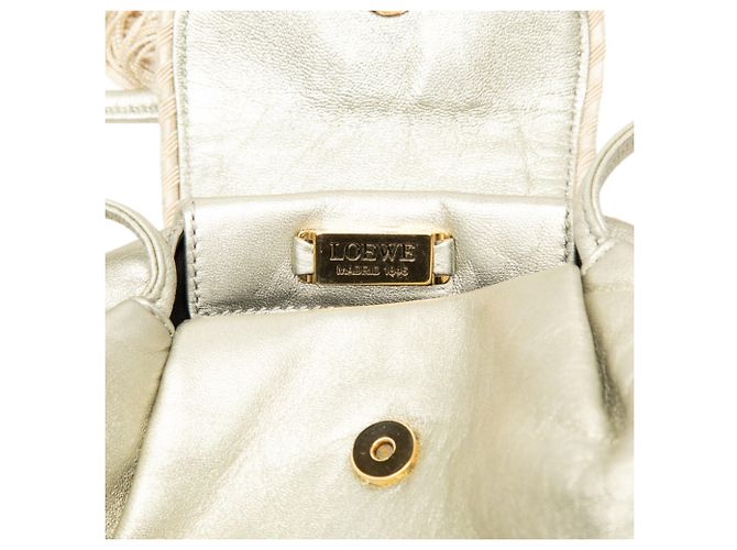 LOEWE Mini Borsa a Tracolla in Nappa Metallizzata Oro con Nappina D'oro - vista 5