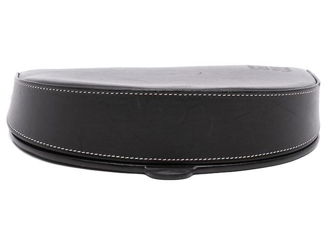 LOEWE Borsa a tracolla Heel piccola in pelle di vitello liscia nera Nero - vista 3