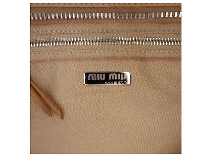 Sac à épaule Miu Miu en cuir marron Caramel - vue 5