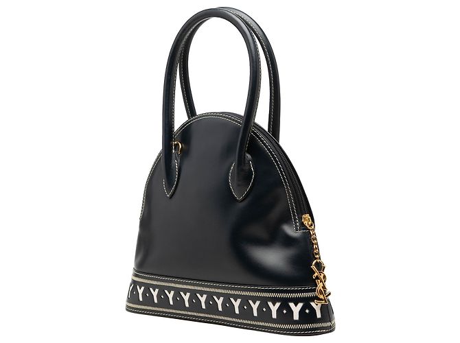 Autre Marque Saint Laurent Satchel aus schwarzem Leder mit Y-Ausschnitt - Ansicht 2