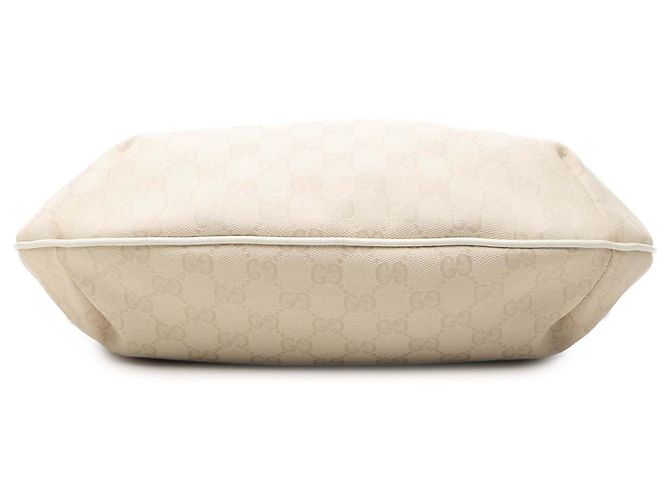 Borsa a tracolla Gucci in tela GG beige con banda Web - vista 3